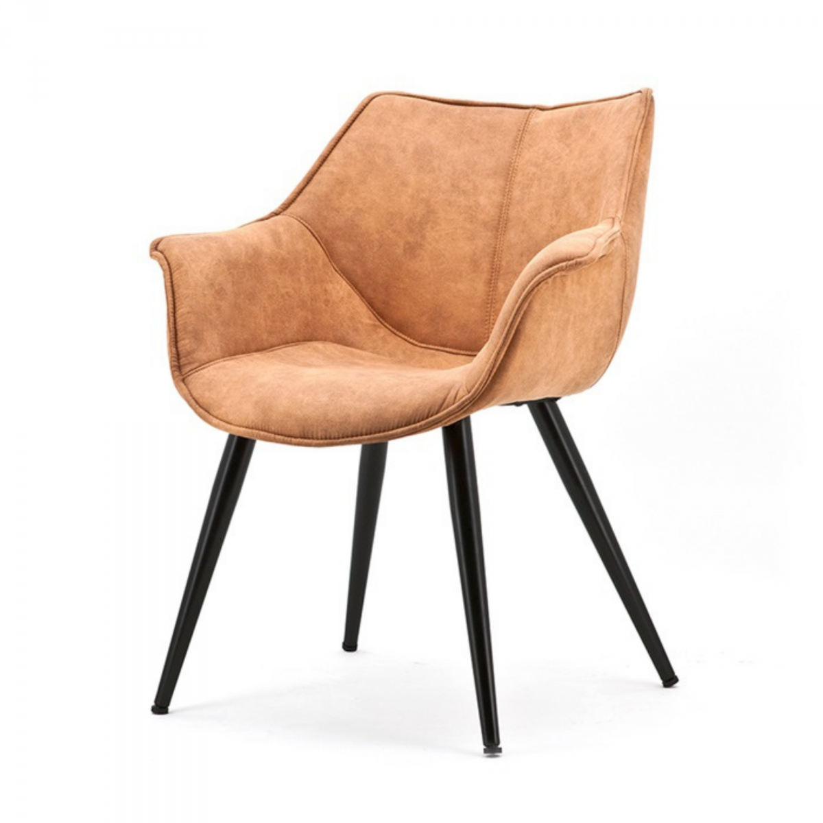 Promo Chaise avec accoudoirs en daim WILI - MeublesEtDesign.com