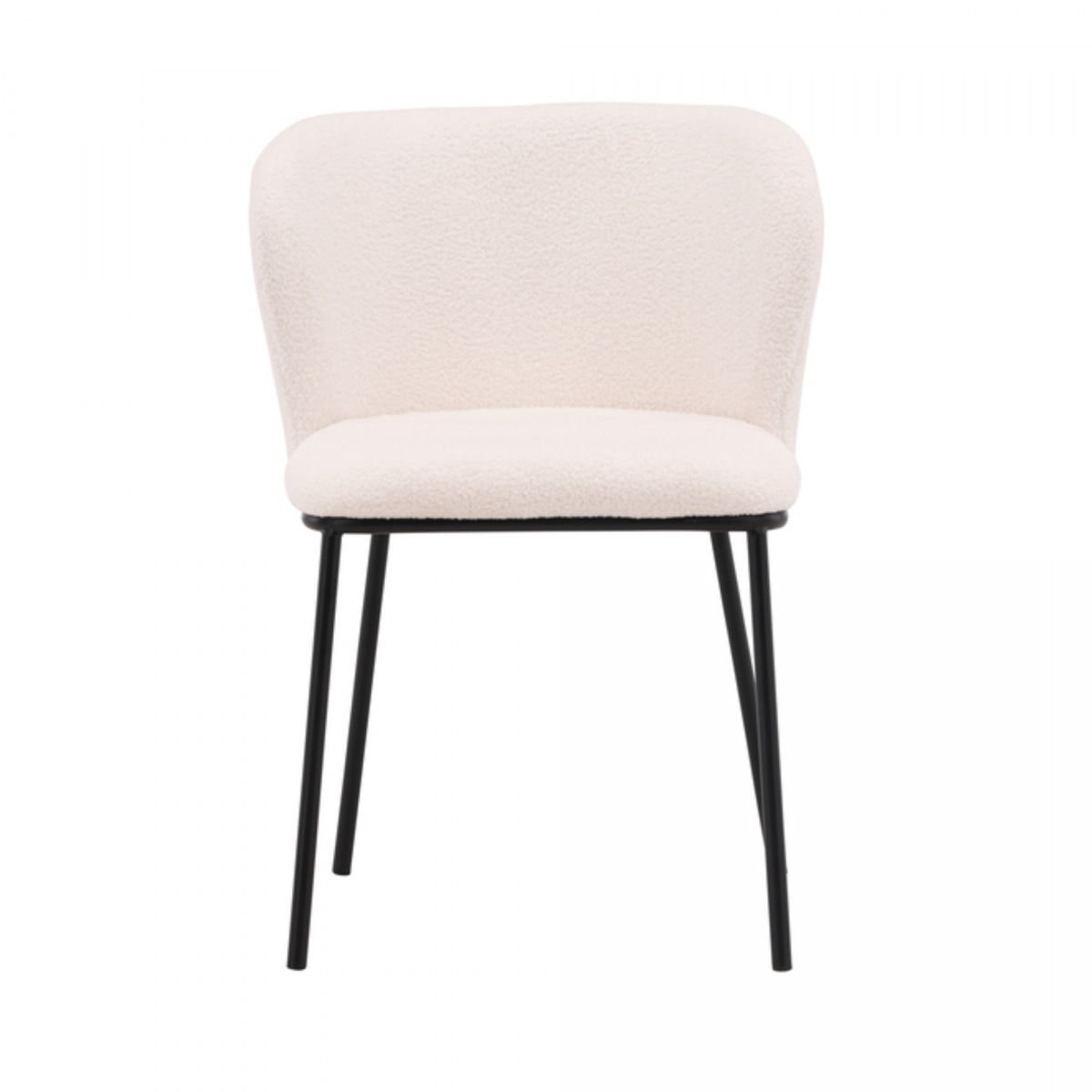 Promo Chaise de salle à manger en tissu bouclé et métal LUDY - MeublesEtDesign.com