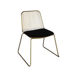 Promo Chaise design en métal avec coussin MINA - MeublesEtDesign.com