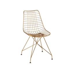 Promo Chaise design en métal doré KLINE - MeublesEtDesign.com