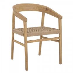 Bloomingville - Chaise moderne en bois et corde beige POUPETTE - MeublesEtDesign.com