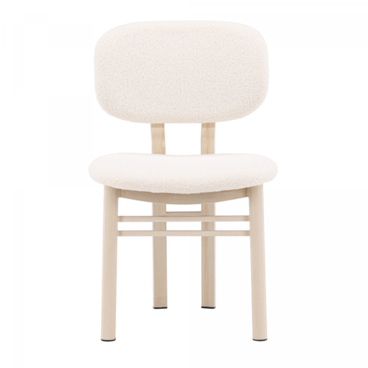 Chaise moderne en tissu bouclé et bois EZRA - MeublesEtDesign.com