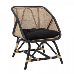 Promo Bloomingville - Fauteuil bohème en cannage avec coussin TARTINE - MeublesEtDesign.com