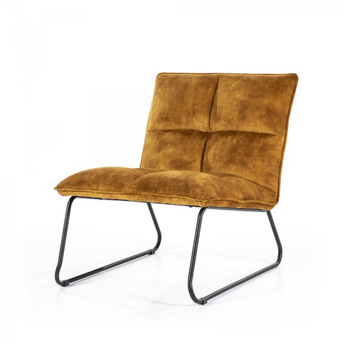 Promo Fauteuil design en daim camel COCO - MeublesEtDesign.com