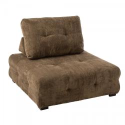 Promo Fauteuil douillet en velours côtelé LEANDRE - MeublesEtDesign.com