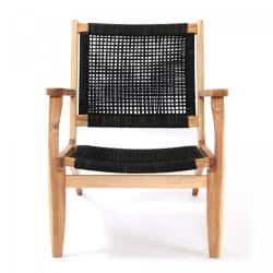 PROMO Fauteuil extérieur en bois naturel et corde ANACO MEUBLES & DESIGN