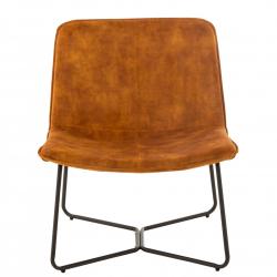 SOLDES Fauteuil lounge en velours et métal camel BRUXELLES MEUBLES & DESIGN