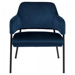 Promo Fauteuil lounge en velours et métal LIMI - MeublesEtDesign.com