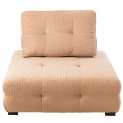 Fauteuil moderne en velours côtelé beige BUCAREST - MeublesEtDesign.com