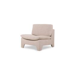 PROMO HK Living - Fauteuil tendance en tissu chiné beige MOUTONE MEUBLES & DESIGN