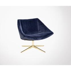 Bloomingville - Fauteuil velours pivotant ORKA - MeublesEtDesign.com