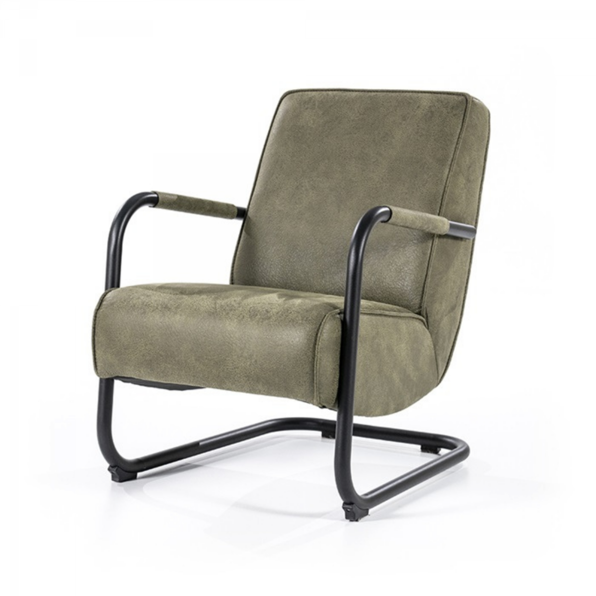 Promo Fauteuil en simili kaki FILOU - MeublesEtDesign.com