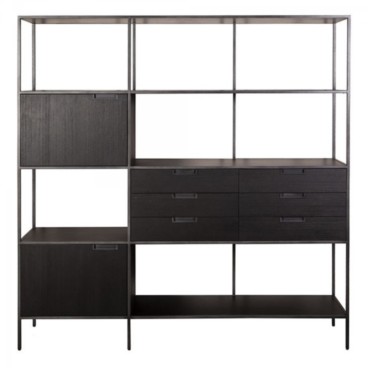 Promo Grande étagère 190x180cm en bois et métal avec rangements ZAUP - MeublesEtDesign.com