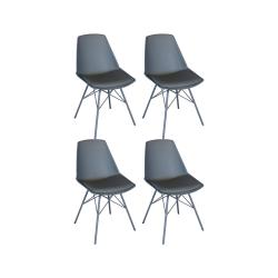 Promo Lot 4 Chaises Pieds Métal Assise Rembourrée ANJI - MeublesEtDesign.com