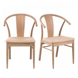 Promo Lot de 2 chaise en bois JANIA - MeublesEtDesign.com