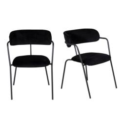 Promo Lot de 2 chaises contemporaines en velours RUSSEL - MeublesEtDesign.com