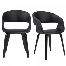Promo Lot de 2 chaises design en simili PLANETE - MeublesEtDesign.com
