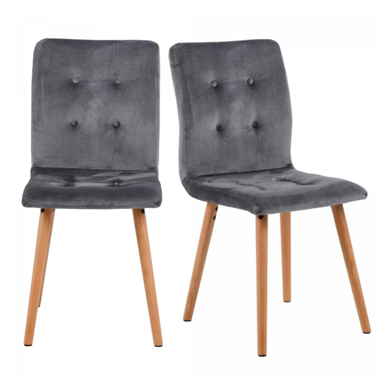 Promo Lot de 2 chaises design en velours FRIKA - MeublesEtDesign.com