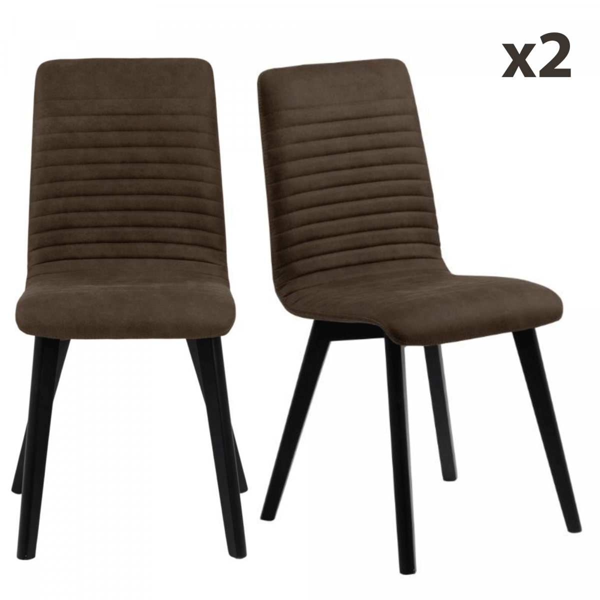 Promo Lot de 2 chaises en tissu anthracite ARASI - MeublesEtDesign.com