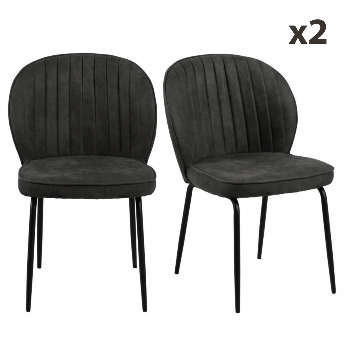 PROMO Lot de 2 chaises en tissu CATOUNE MEUBLES & DESIGN