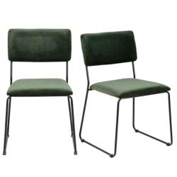PROMO Lot de 2 chaises en velours moderne CARNELIA MEUBLES & DESIGN