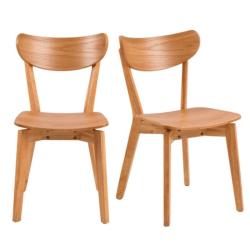 Promo Lot de 2 chaises modernes en bois ROXIF - MeublesEtDesign.com