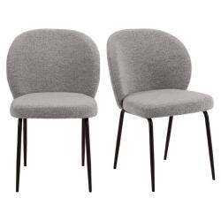 Promo Lot de 2 chaises modernes en tissu bouclé KOURTNEY - MeublesEtDesign.com