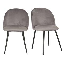 Lot de 2 chaises modernes en velours JUNIA - MeublesEtDesign.com