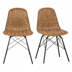 PROMO BePureHome - Lot de 2 chaises tendances aspect rotin BOBI MEUBLES & DESIGN