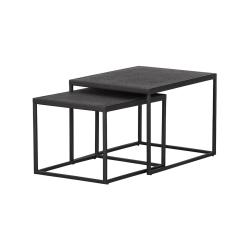 Promo WOOOD - Lot de 2 tables gigognes extérieur en métal SICO - MeublesEtDesign.com