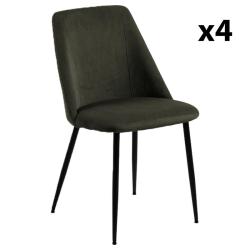 Promo Lot de 4 chaises en velours côtelé moderne INAYA - MeublesEtDesign.com