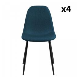 PROMO Lot de 4 chaises moderne en tissu et pied bois MAYANE MEUBLES & DESIGN