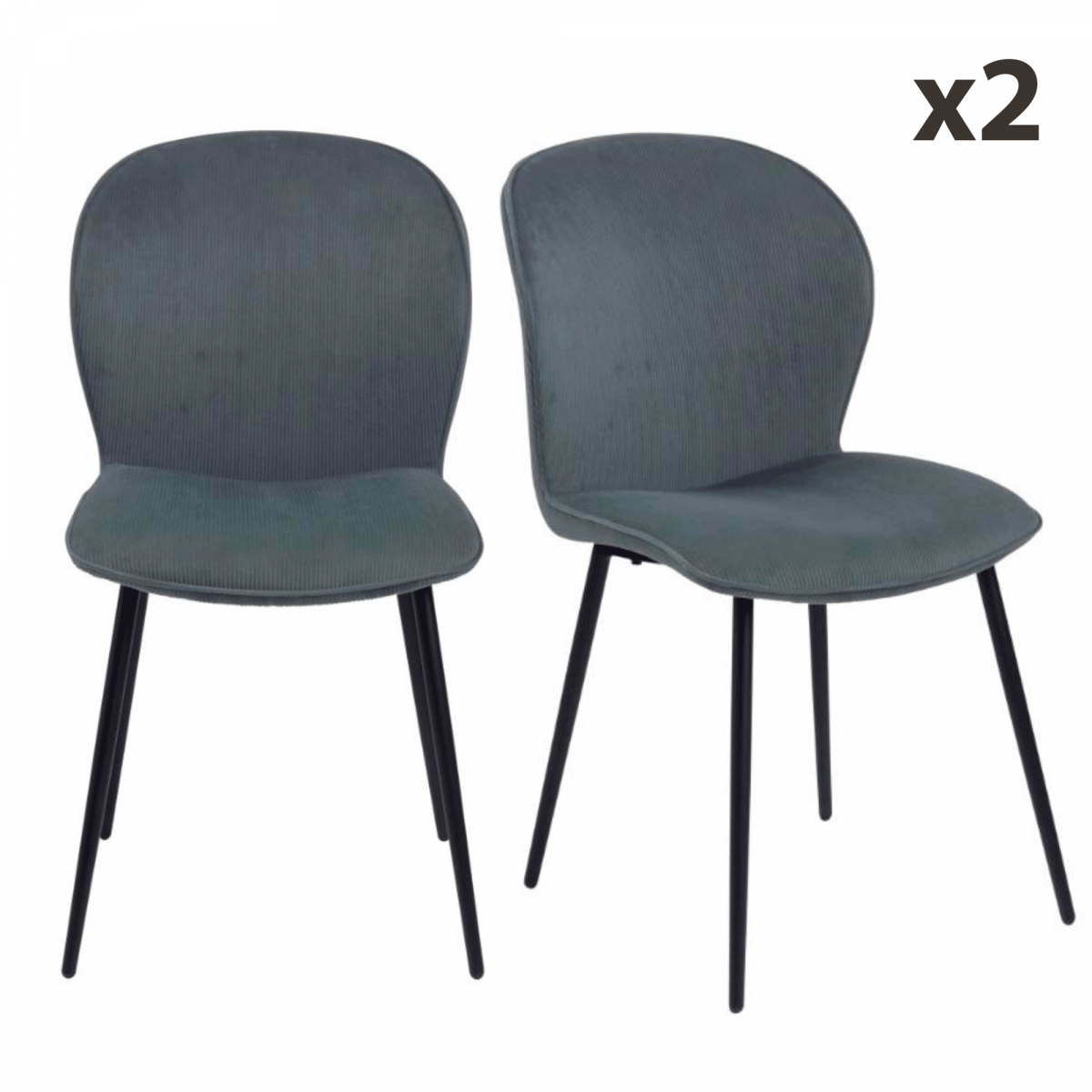 SOLDES Lot de chaises modernes en velours DELIA MEUBLES & DESIGN