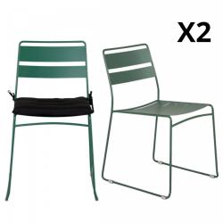 PROMO Lots de 2 chaises de jardin modernes en métal NALIMA MEUBLES & DESIGN