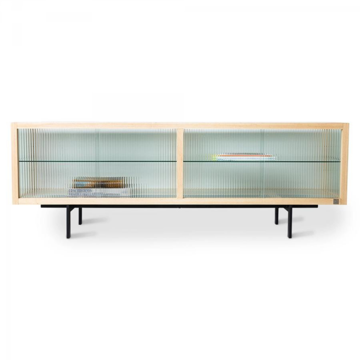Promo HK Living - Meuble TV design portes vitrées 159cm FIFI - MeublesEtDesign.com