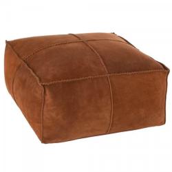 Promo Pouf carré 50x50cm en cuir HULO - MeublesEtDesign.com