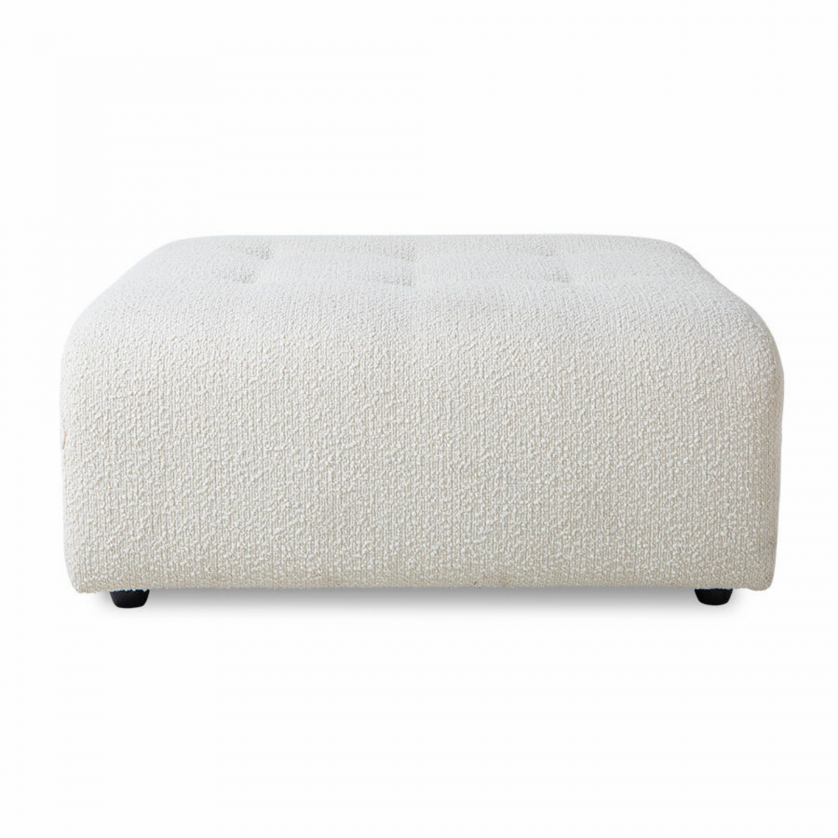 HK Living - Pouf en tissu bouclé blanc 97x94cm CLAIRETTE - MeublesEtDesign.com