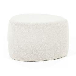 Promo Pouf ovale design en tissu bouclé BILY - MeublesEtDesign.com