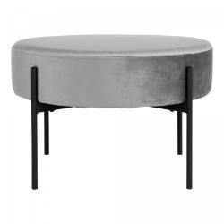 Promo Pouf rond en velours et pieds noirs BOA - MeublesEtDesign.com