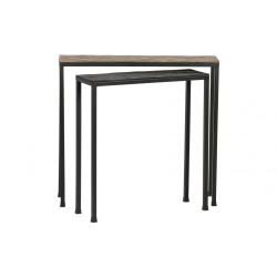 Promo WOOOD - Set de 2 consoles gigognes en métal et CAYETA - MeublesEtDesign.com