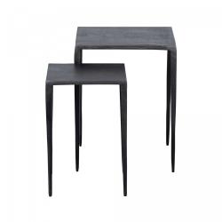BePureHome - Set de 2 tables d'appoint en métal effet vieilli LADY MEUBLES & DESIGN