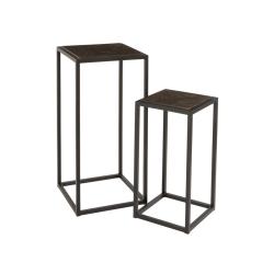 Promo Set de 2 tables d'appoint gigognes en métal BONNIE - MeublesEtDesign.com