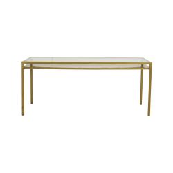 Nordal - Table à manger 180x80cm en verre et métal doré SIEMPRE - MeublesEtDesign.com