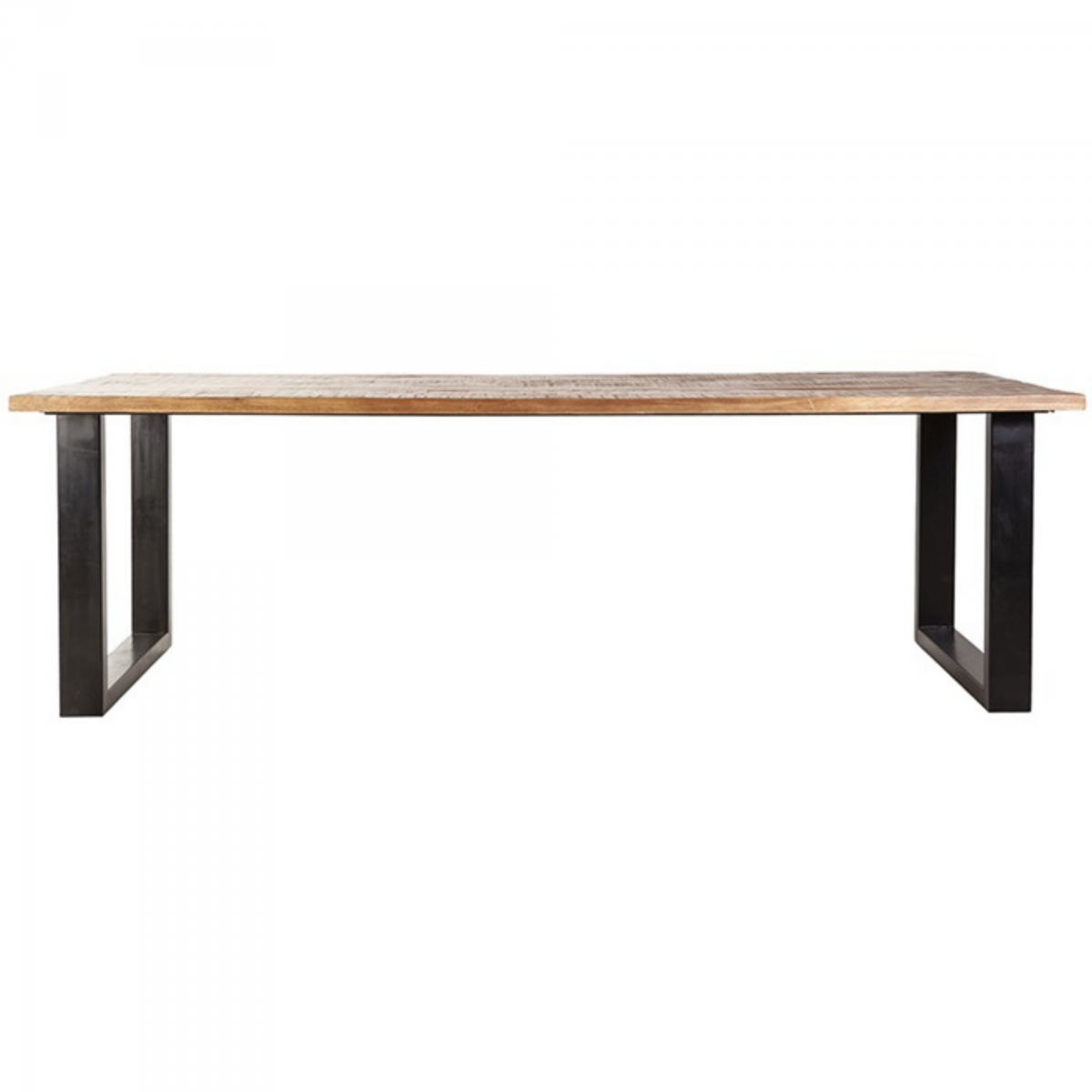 Table à manger 200x100cm en bois massif et métal TATY - MeublesEtDesign.com