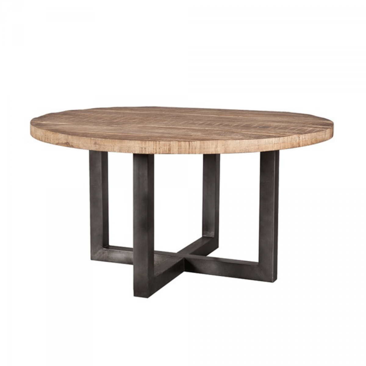 Promo Table à manger ronde 130cm en bois et métal DOUDI - MeublesEtDesign.com