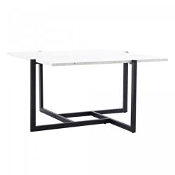 Promo Table basse carrée 80cm plateau terrazzo blanc STUDDY - MeublesEtDesign.com