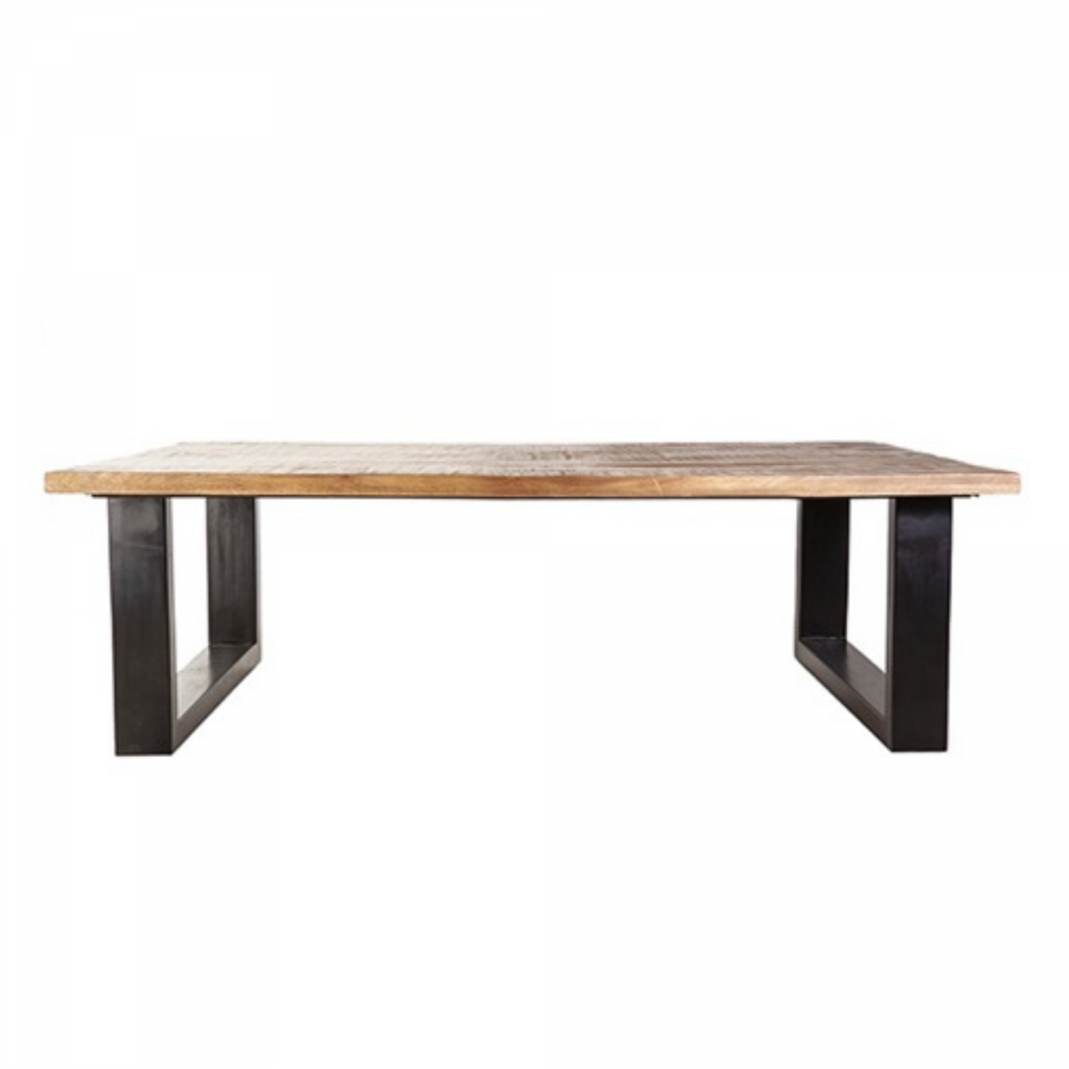 Promo Table basse rectangulaire 120x70cm en bois massif et métal TATY - MeublesEtDesign.com