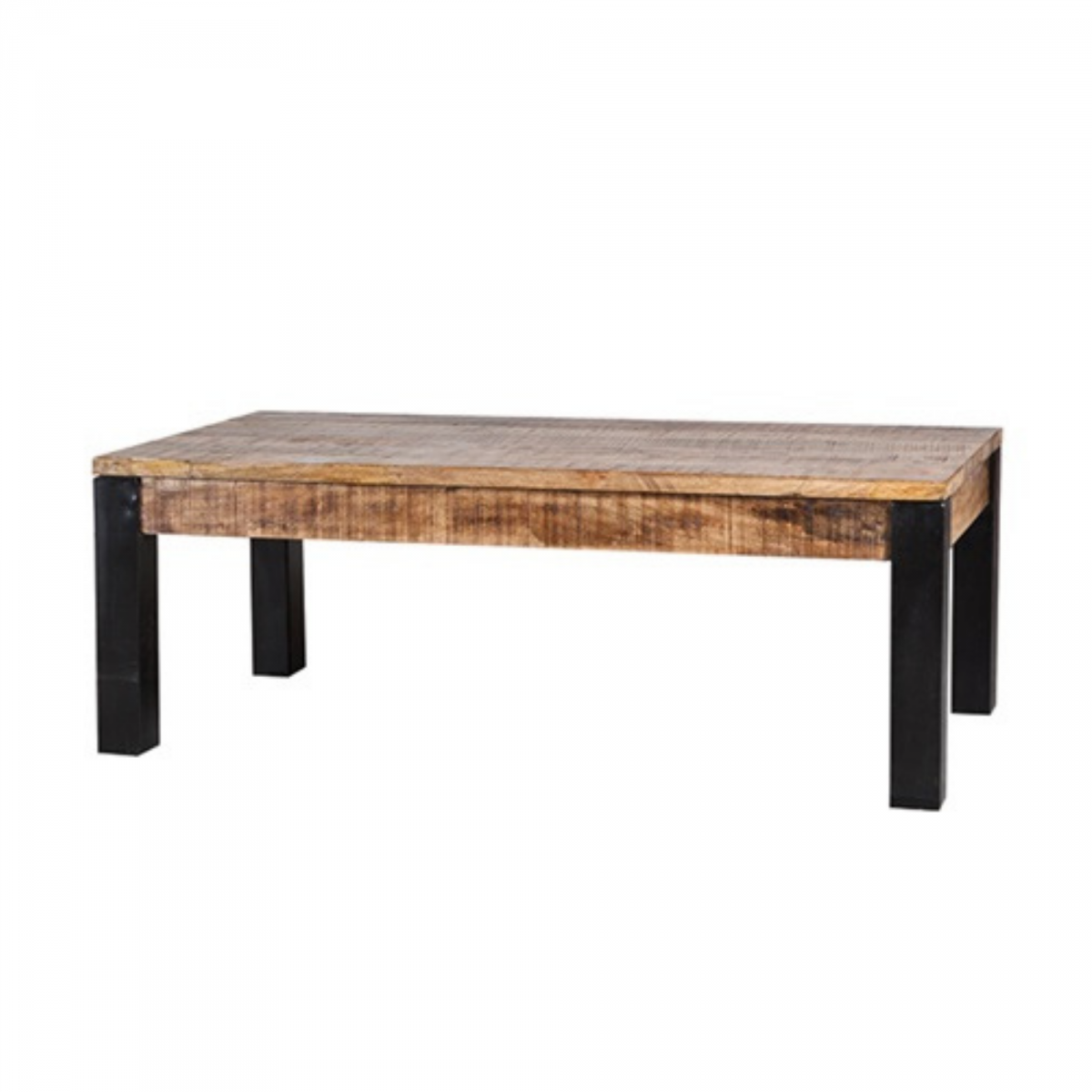 Promo Table basse rectangulaire en bois massif et métal GILTY - MeublesEtDesign.com