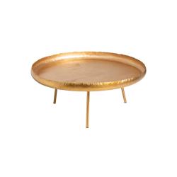 Promo Table basse ronde art déco métal doré LOFA - MeublesEtDesign.com