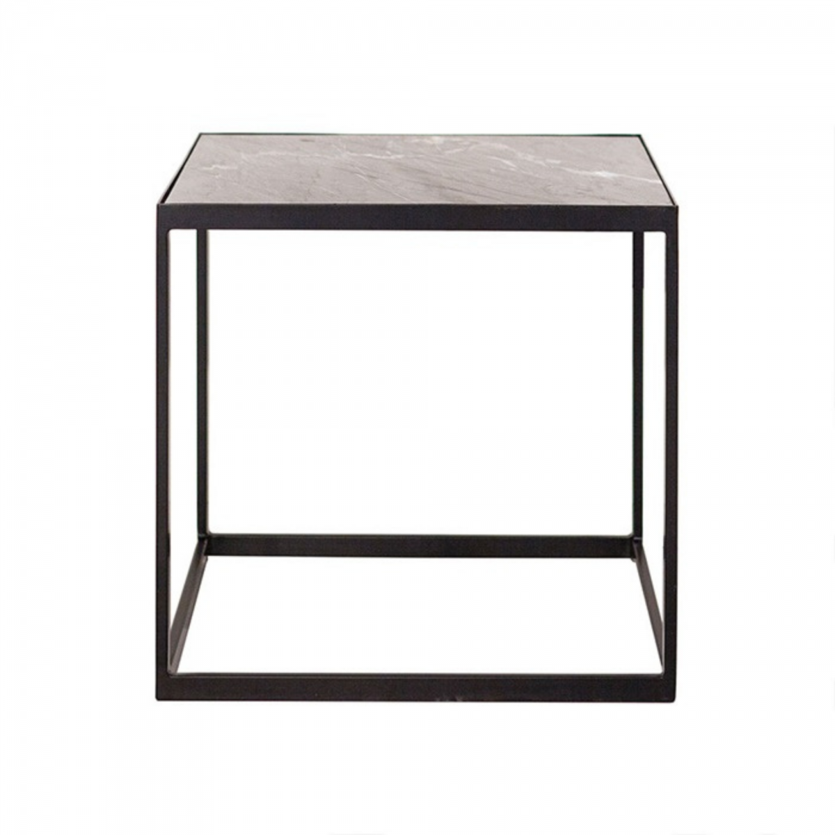 Promo Table d'appoint carrée 57x57cm en marbre et métal DODU - MeublesEtDesign.com